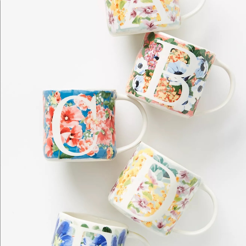 Anthropologie BRAND NEW, Dawn Monogram Mug